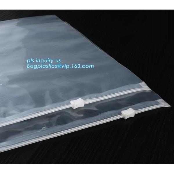 Clear vinyl slider garment bag with zip lock, Vinyl Transparent PVC Slider Zip lock Bag, Plastic Document Bag