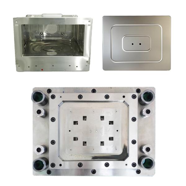 Estampación progresiva de metal OEM DC04 para deflector de horno microondas, prensa de estampado pequeña