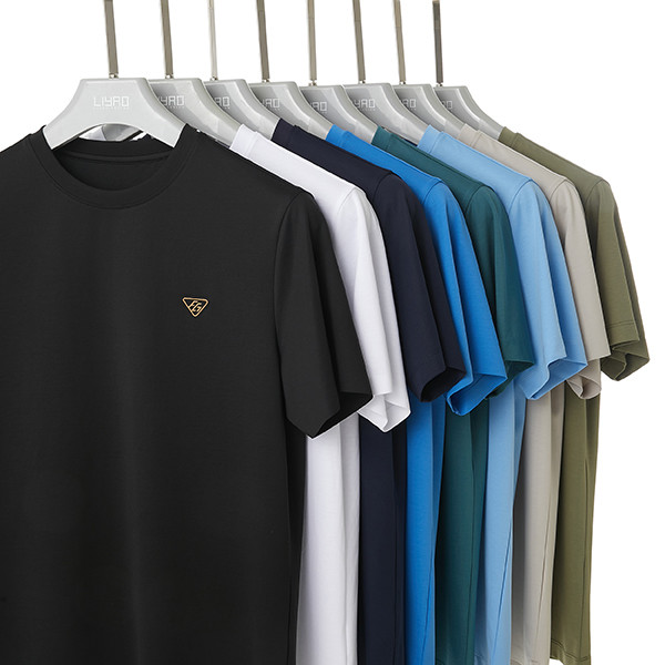Black White Cotton Custom Men'S T Shirts Plain Embroidered Basic Style