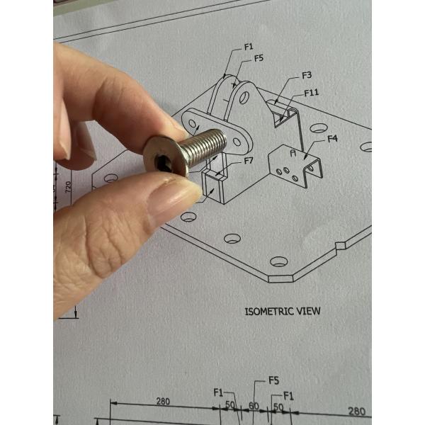 304 de acero inoxidable cabeza sumergida hexágono tornillo de tornillo cabeza plana hexágono tornillo plano tornillo copa