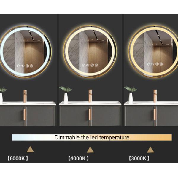 Bathroom round smart bathroom mirror light aluminum alloy space aluminum led mirror lamp hotel dress and make up mirror