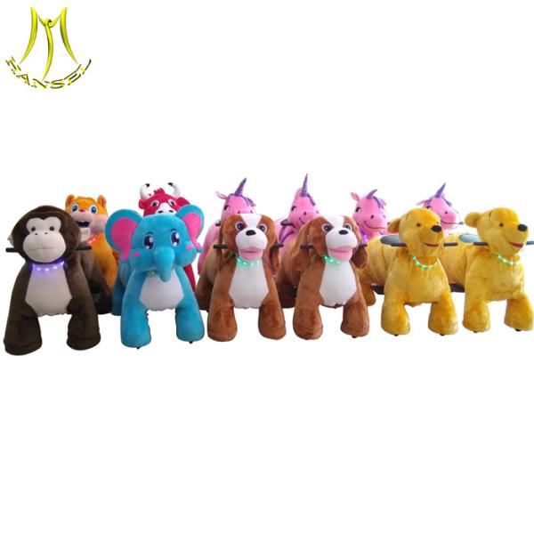 Hansel commercial plush coin operated animal mountable rides for shopping mall
