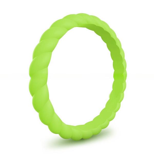 3mm Thin Braided Wedding Silicone Ring Thin Stackable for Women