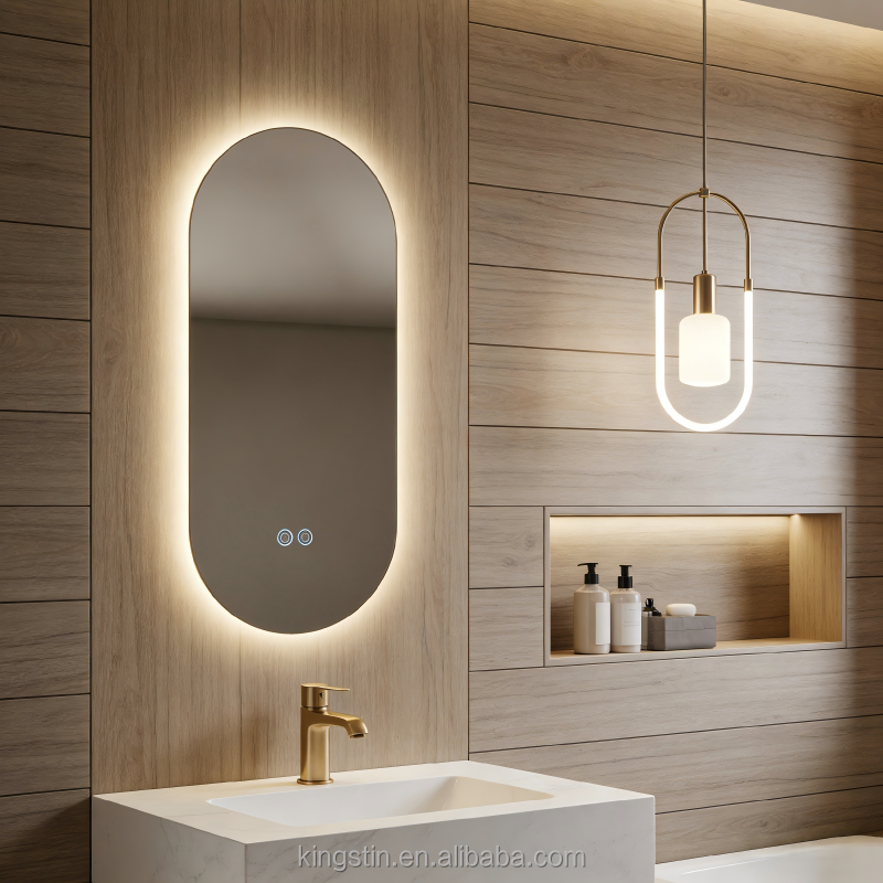 Hotel Led Mirror Anti Fog Smart Wholesale Vanity Frameless Wall Manufacturers Light Mirror Bathroom Oval Hair Salon Mirrors