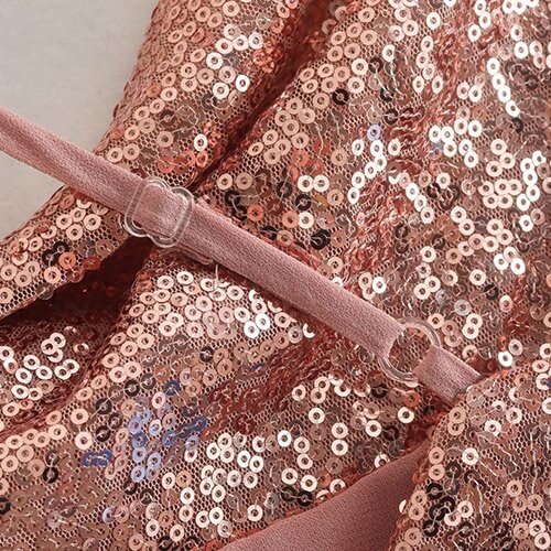 Юбка v полиэстера Sequins темперамента OEM maufactory сексуальная безрукавная - платье юбки шеи