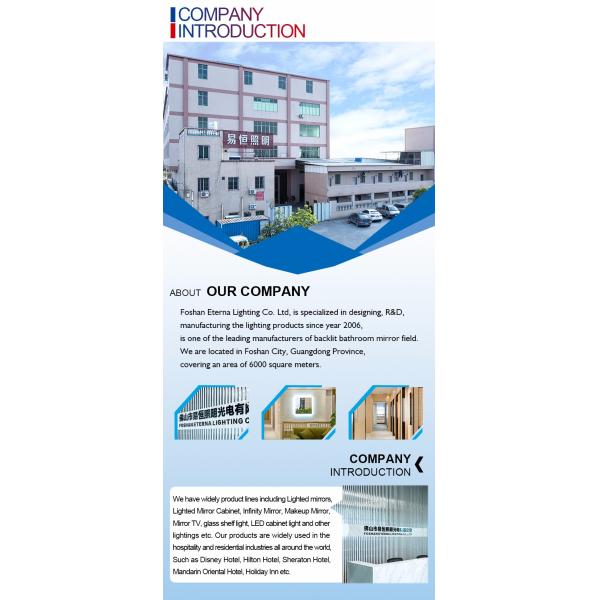 High End LED Full Length Illuminated Bath Vanity Mirror com chassi resistente à ferrugem