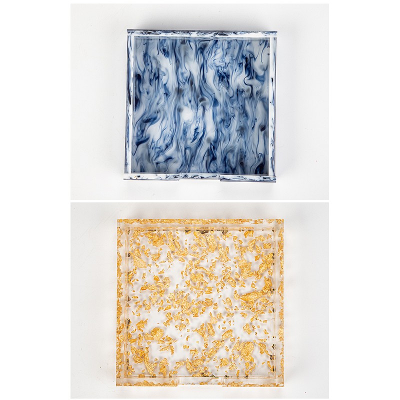 Luxury New Product Ink-washed Pattern Acrylic Storage Tray Advanced Classical Food Tray Customizable Perfume Organizer
