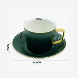 European Style Striped Ceramic Coffee Cup Afternoon Tea Set With Spoon And Saucer ceramic coffee tea cups saucers set