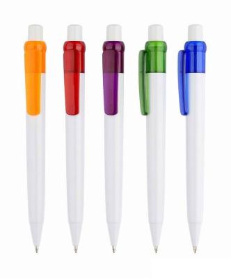 simple ball pen, simple logo pen, white barrel logo ball point pen