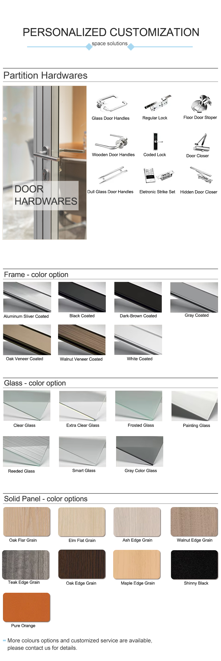 High-end Soundproof Aluminum Frame Office Partition Glass Wall Space Room Divider with Blinds