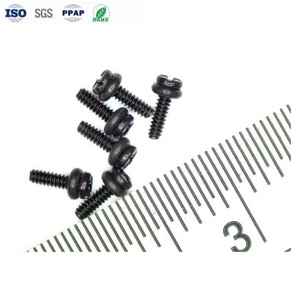 M1.0 Micro tornillos de acero al carbono 3-60 mm Cabeza de cacerola de zinc negro