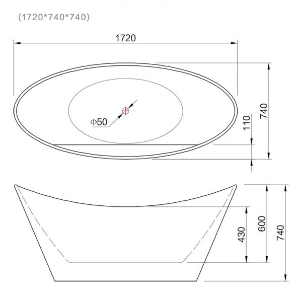 cUPC freestanding antique bathtub seamless joint finish oval acrylic tub for USA Canada