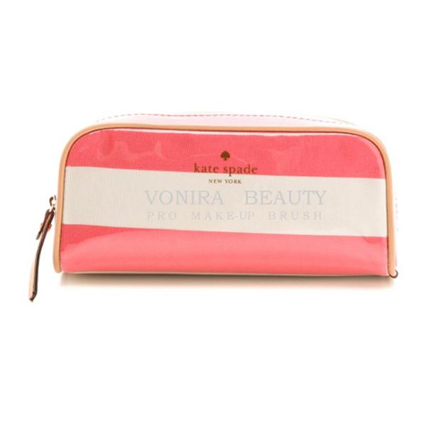 Сумки макияжа перемещения закрытия молнии нашивки волны мешка случая карандаша ПУ держатель канцелярских принадлежностей ручки косметической милый