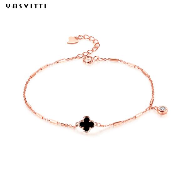 4 OEM браслета Кристл браслета раковины черноты лист 7.87in 1.53g серебряный