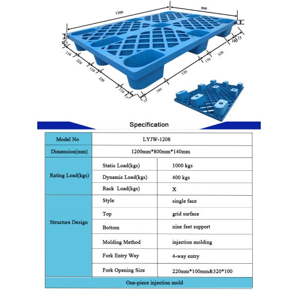Recycling Large Plastic Pallet Blue Plastic Pallets 1200 X 800