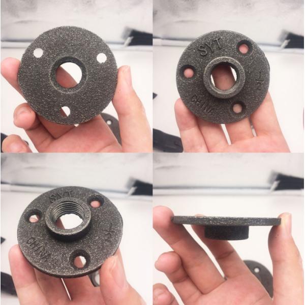Accesorios para tubos de hierro decorativos Trabajo con el ajuste de tubos Flange de suelo de hierro maleable negro