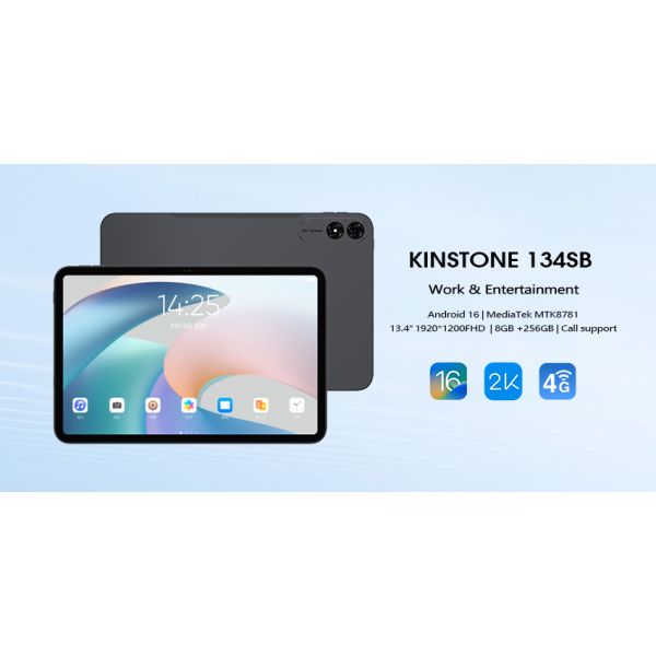 Kinstone 13.4 inch Andriod 16 Tablet PC 10000mAh, 4G Calling Tablet, 8GB+256GB