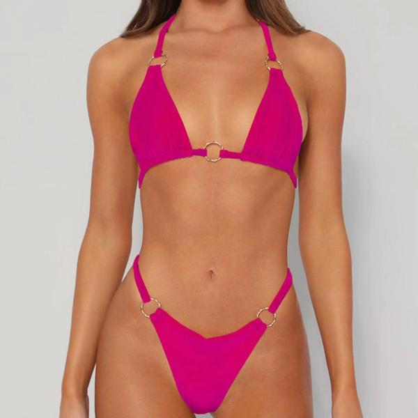 Nylon Glitter Sexy High Waisted Bikini Nylon Glossy Fabric Push Up Bathing Suits