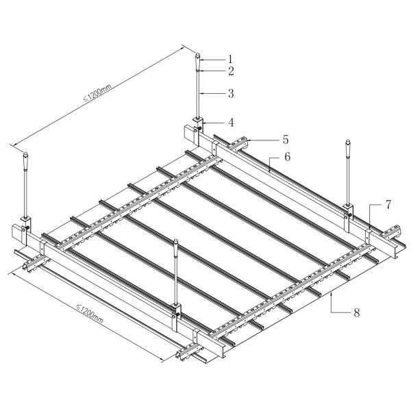 Good Wear Resistance Metal Ceiling Tiles Aluminum C Strip Ceiling
