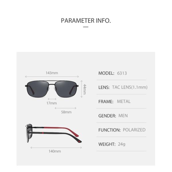Classic Retro Rectangular Metal Sunglasses Polarized Shatterproof