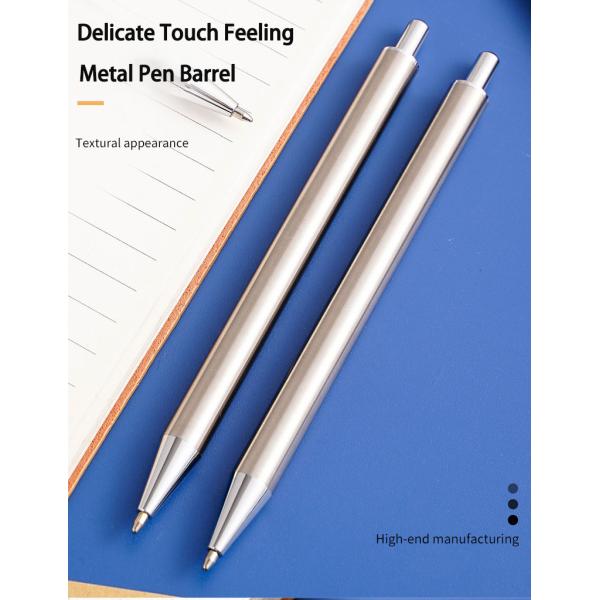 High Quality All Steel Press Ballpoint Pen Durable Simple Style Metal Barrel Ball Pen