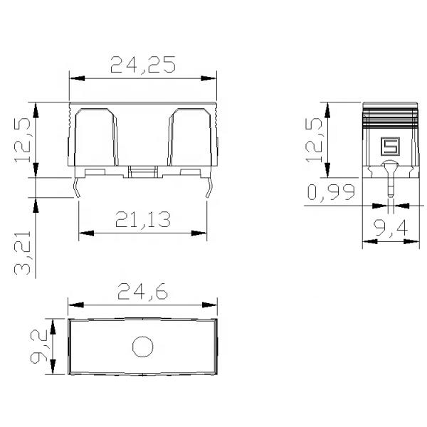 PCB плавкой части предохранителя PBT UL94V-0 500V 16A PTF-15S 5x20 сварил патрон предохранителя 5.2x20mm