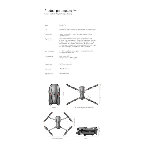 OEM Logo Rg608 Pro Rc Quadcopter Helicopter Air Hover Height Fixed 2.4g Wifi Fpv Optical Flow Shooting Brushless Drone Dron