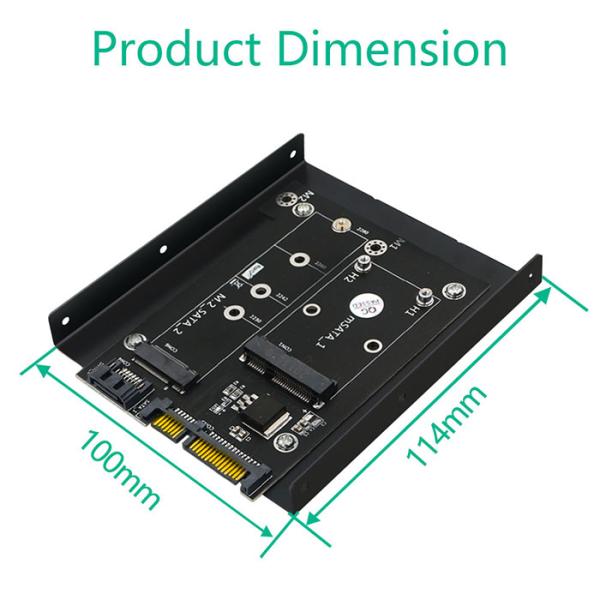 2 в 1 MSATA/SSD M.2 NGFF, который нужно удвоить конвертер SATA3 с 3,5 кронштейном дюйма HDD