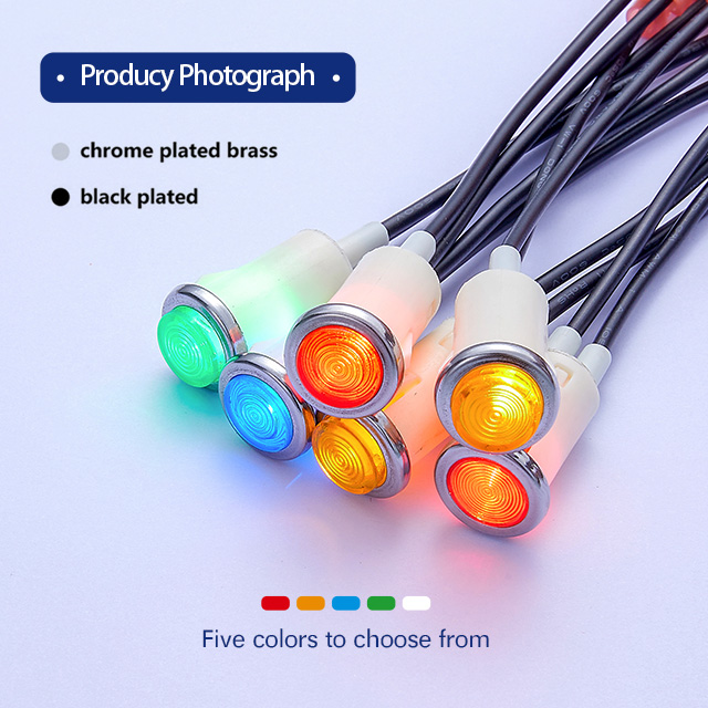 12mm Plastic Indicator Lights 12V 24V 110V Led Indicator Light IP65 Waterproof