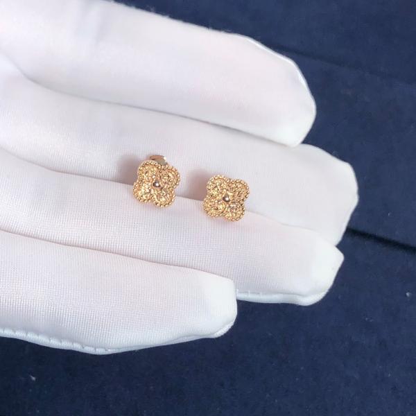 Vancleefarpels Sweet Alhambra Earstuds 18k Rose Gold Factory Sales Fine Jewelry Earring