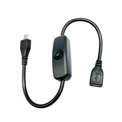 USB Micro B Male to Female Extension on off Push Button 501 Switch Cable