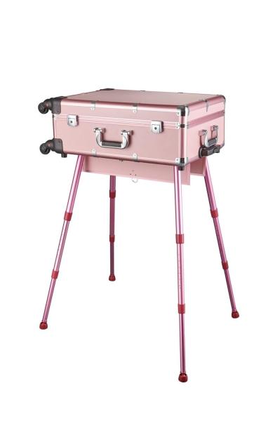 Aluminum Portable Makeup Organizer With Mirror And Light Easy Operate