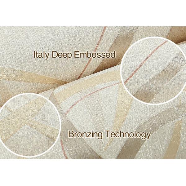 0.53*10M Washable Vinyl Wallpaper Embossed Circle Stripes for Living Room