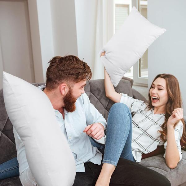 Indoor Decorative Pillows 20 x 26 Inches Bedding Throw Pillows Insert Pack of 2 White