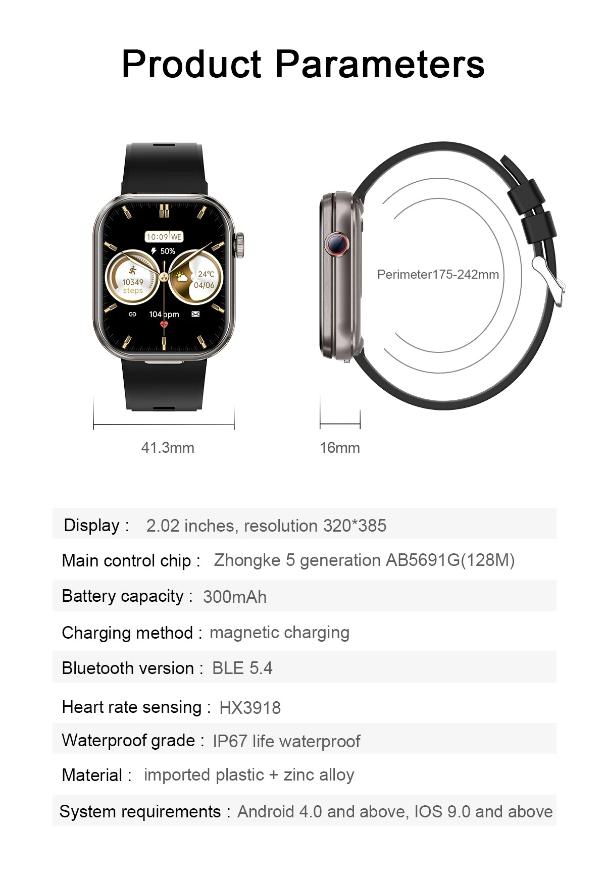 2 In 1 Smart Watch Incorporating USB Charging Cable for Safe and Effective Charging Suitable
