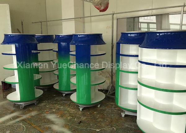 Green Color Standing Display Rack Sprite Can Shape Drink Display Rack Lareg Capacity