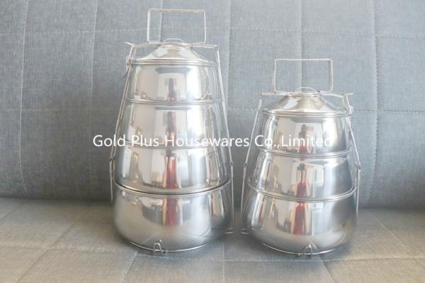 Four tiers portable lunch box material 201 stainless steel food carrier double layer thermal insulation lunch box
