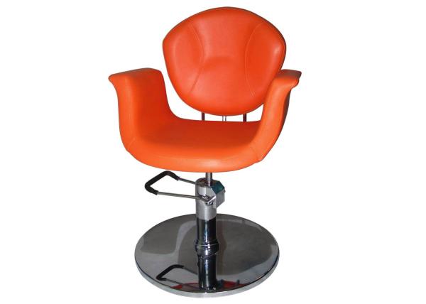 Soft Orange Hair Cutting Unique Salon Chairs Square Base With Rubber Ring