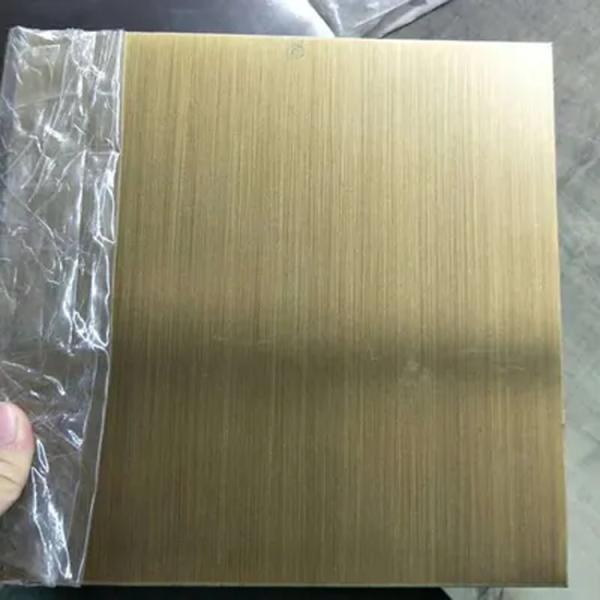 304 316 Brushed Bronze Antique Stainless Steel Sheet Wall Decoration 2mm Thickness