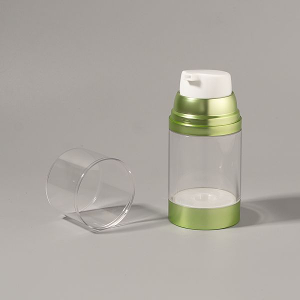 Factory Wholesale Luxury Empty 100ml 150ml 120ml ABS AS Airless Pump Bottle Customized Matte Glossy Silver UV Supplier