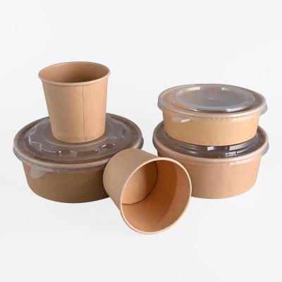 Round Thick Disposable Paper Food Containers For Food WaterProof