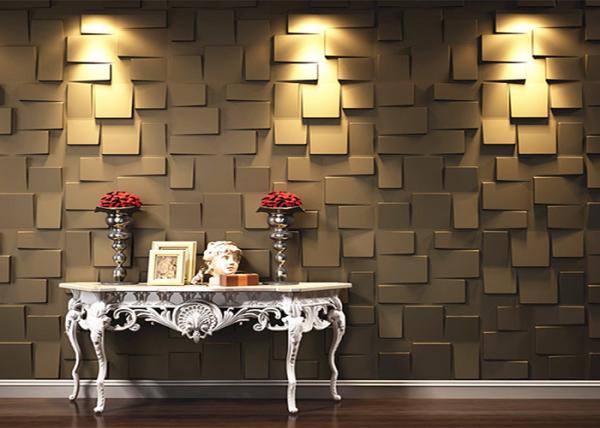 Colored Fireproof Bamboo Fiber 3D Wood Wall Panel For Interior