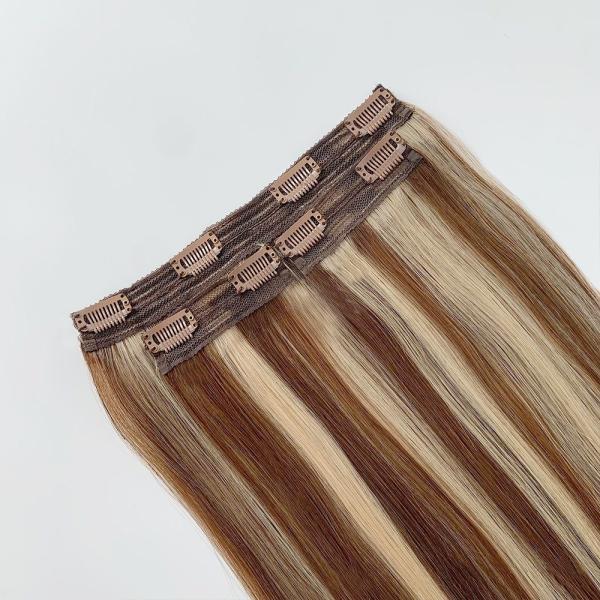 100g/PC 20 Inch Highest Grade 13A Double Drawn Clip in Hair Extension for White Women