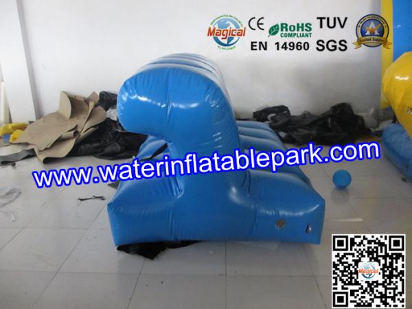 Blue Inflatable Floating Connection / Lake Floating Inflatable Water Park Game