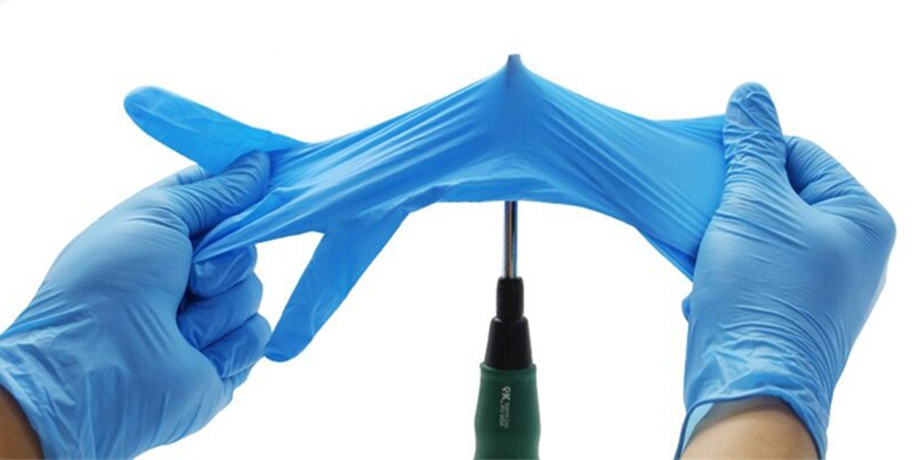 Beaded Cuff Non Sterile Powder Free Gloves Comfortable Fit Powderless Nitrile Gloves Pink