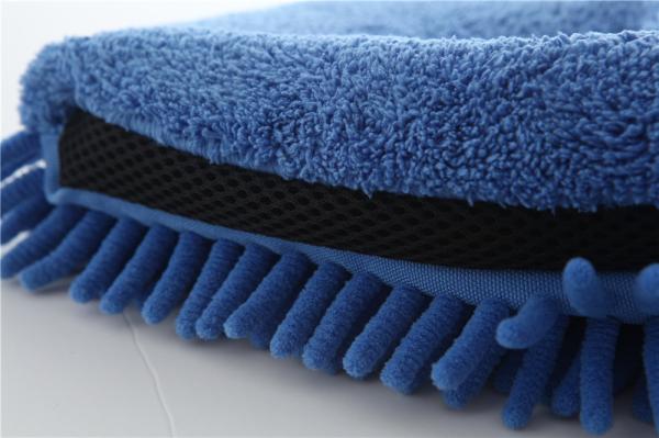 Blue color microfiber plush chenille car cleaning detailing house cleaning wash mitts/gloves