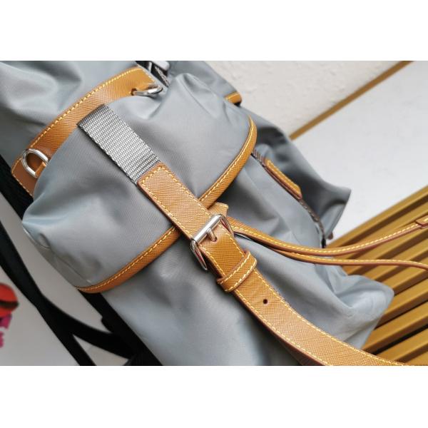 Saffiano Leather Apricot Luxury Brand Backpack With Multiple Pockets