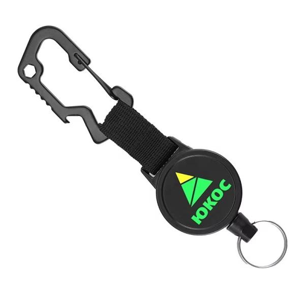 Deyi Badge Reel Metal Carabiner Key Ring for Fishing Cycling Hiking Outdoors
