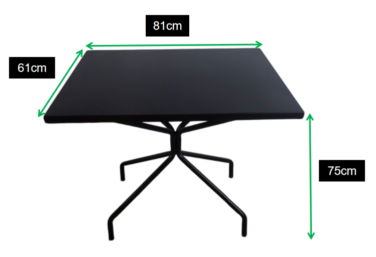 31inch Solid Rectangular  All-Weather Aluminum Outdoor Table with Geometric Leg Design for Hotel Resort
