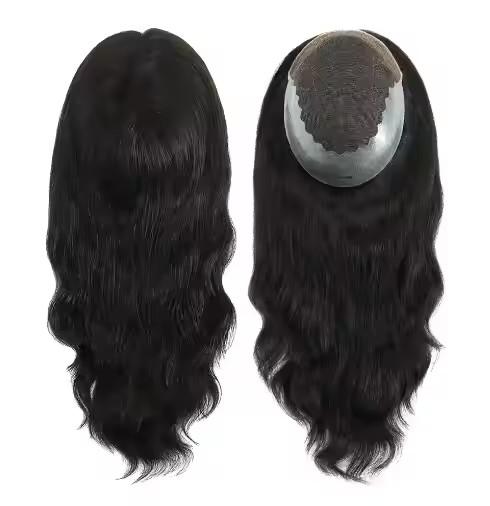 Q6 Model hairSystem for Women Import Lace Topper Lace with PU Natural style Straight 100% Indian Human Hair Toupee